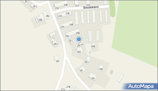 Biesiekierz, Biesiekierz, 25c, mapa Biesiekierz