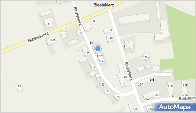 Biesiekierz, Biesiekierz, 34, mapa Biesiekierz