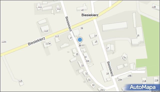 Biesiekierz, Biesiekierz, 36, mapa Biesiekierz
