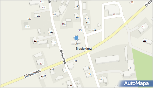 Biesiekierz, Biesiekierz, 40, mapa Biesiekierz