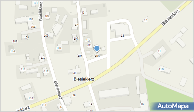 Biesiekierz, Biesiekierz, 40A, mapa Biesiekierz