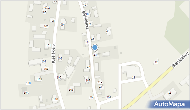 Biesiekierz, Biesiekierz, 43, mapa Biesiekierz