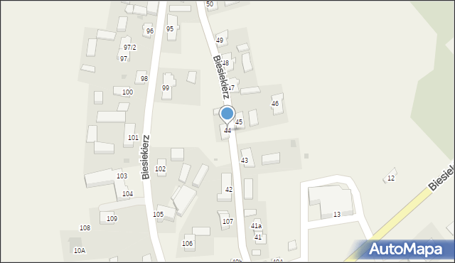 Biesiekierz, Biesiekierz, 44, mapa Biesiekierz
