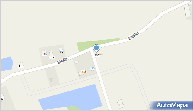 Bieślin, Bieślin, 100, mapa Bieślin