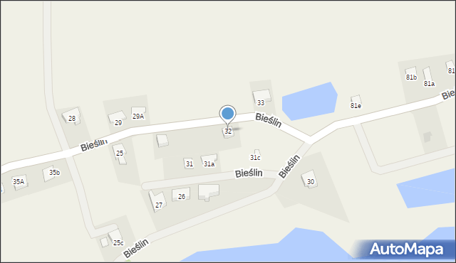 Bieślin, Bieślin, 32, mapa Bieślin