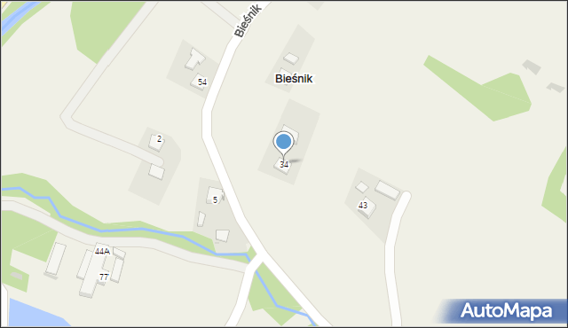 Bieśnik, Bieśnik, 34, mapa Bieśnik
