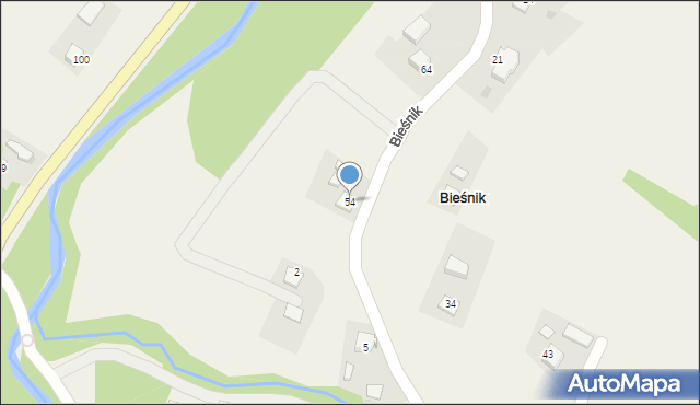 Bieśnik, Bieśnik, 54, mapa Bieśnik