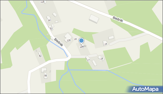 Bieśnik, Bieśnik, 125, mapa Bieśnik