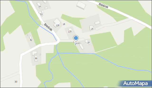 Bieśnik, Bieśnik, 17, mapa Bieśnik