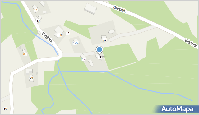 Bieśnik, Bieśnik, 18, mapa Bieśnik