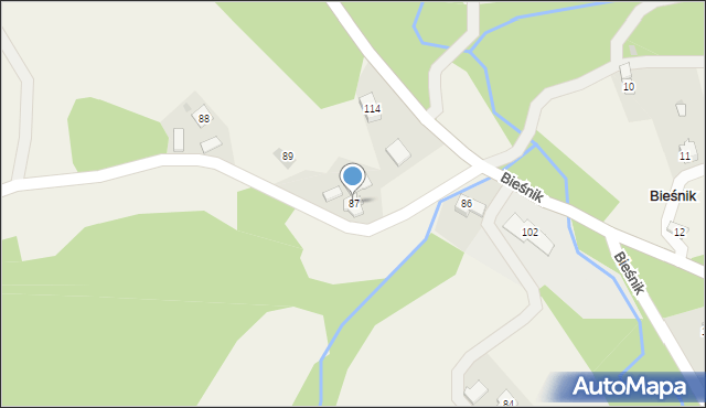 Bieśnik, Bieśnik, 87, mapa Bieśnik