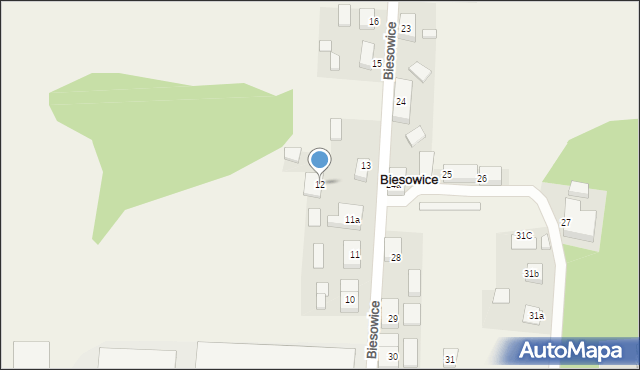 Biesowice, Biesowice, 12, mapa Biesowice