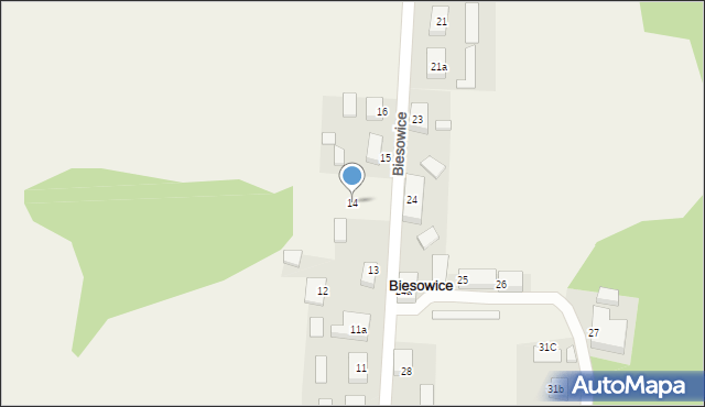 Biesowice, Biesowice, 14, mapa Biesowice