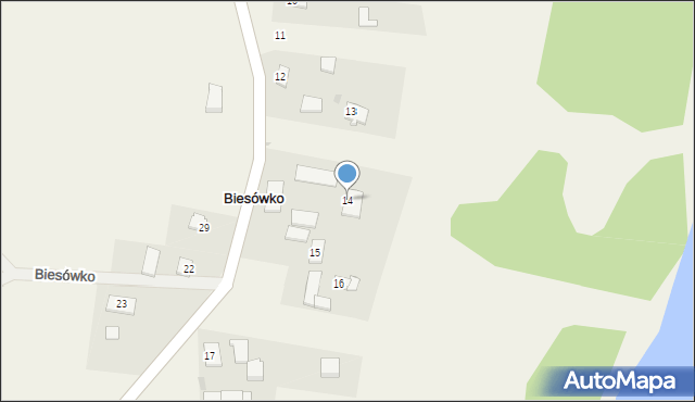 Biesówko, Biesówko, 14, mapa Biesówko