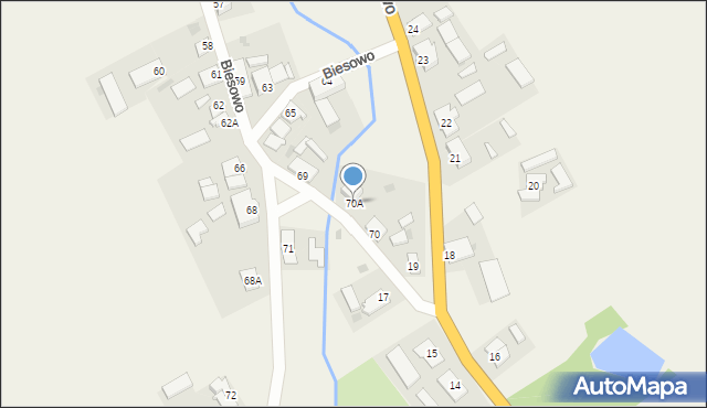 Biesowo, Biesowo, 70A, mapa Biesowo