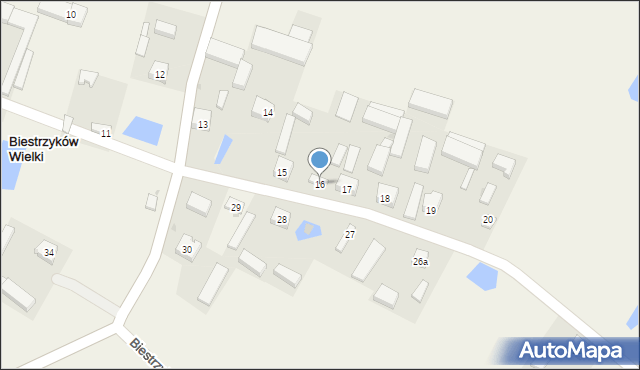 Biestrzyków Wielki, Biestrzyków Wielki, 16, mapa Biestrzyków Wielki