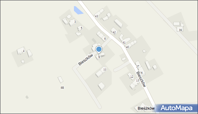 Bieszków, Bieszków, 9, mapa Bieszków