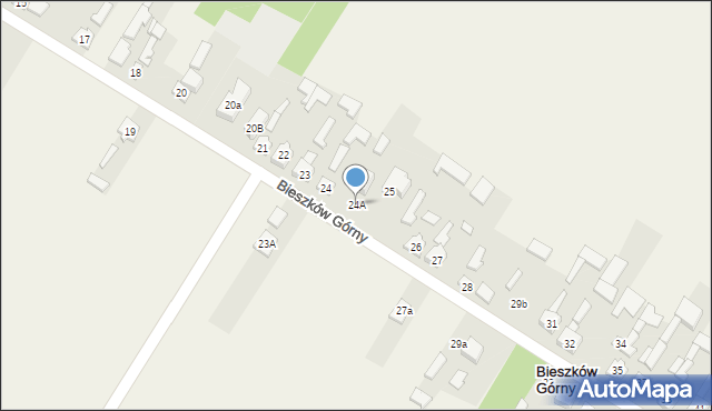 Bieszków Górny, Bieszków Górny, 24A, mapa Bieszków Górny