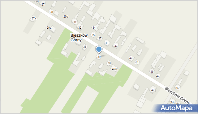 Bieszków Górny, Bieszków Górny, 39, mapa Bieszków Górny