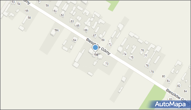 Bieszków Górny, Bieszków Górny, 70B, mapa Bieszków Górny