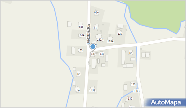 Bieździadka, Bieździadka, 133, mapa Bieździadka