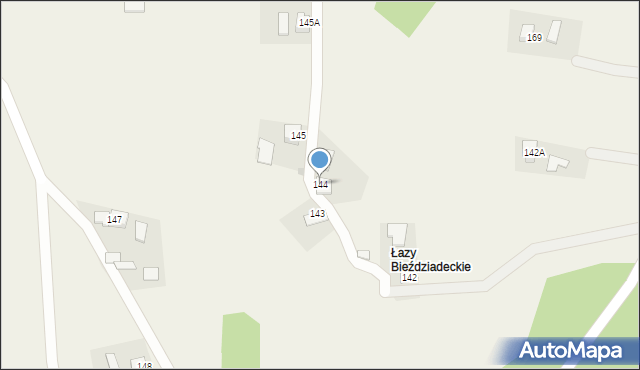 Bieździadka, Bieździadka, 144, mapa Bieździadka