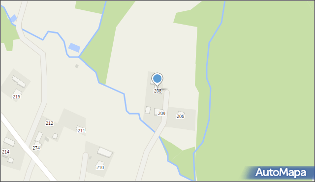 Bieździadka, Bieździadka, 208, mapa Bieździadka