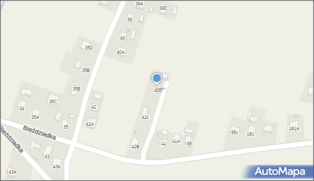 Bieździadka, Bieździadka, 42D, mapa Bieździadka