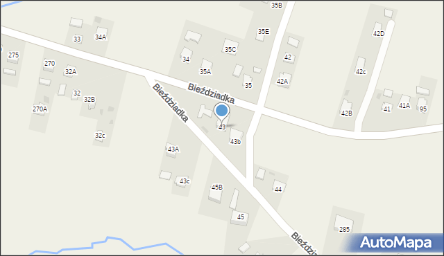 Bieździadka, Bieździadka, 43, mapa Bieździadka