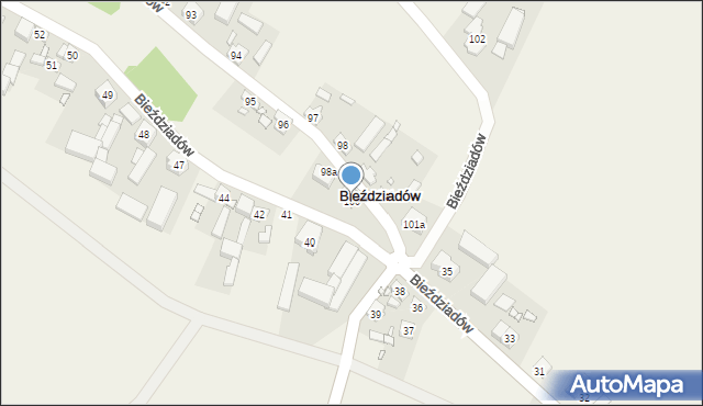 Bieździadów, Bieździadów, 100, mapa Bieździadów