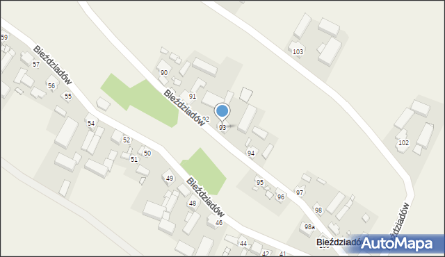 Bieździadów, Bieździadów, 93, mapa Bieździadów