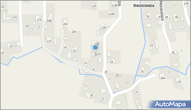 Bieździedza, Bieździedza, 23, mapa Bieździedza