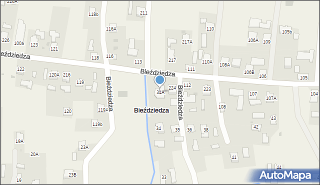 Bieździedza, Bieździedza, 34A, mapa Bieździedza