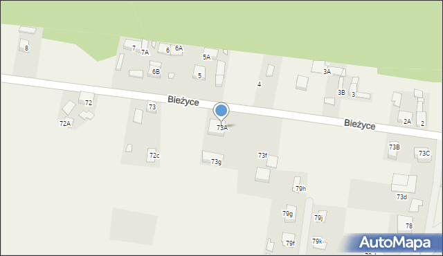 Bieżyce, Bieżyce, 73A, mapa Bieżyce