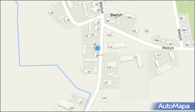 Bieżyń, Bieżyń, 26, mapa Bieżyń