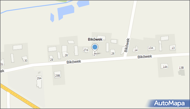 Bikówek, Bikówek, 27, mapa Bikówek