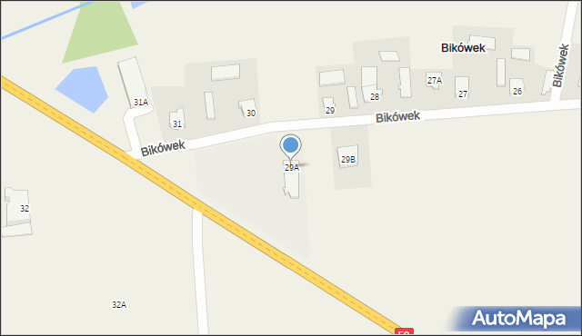 Bikówek, Bikówek, 29A, mapa Bikówek