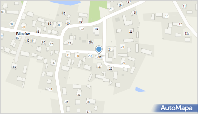 Bilczów, Bilczów, 26a, mapa Bilczów