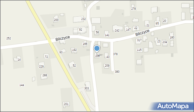 Bilczyce, Bilczyce, 106, mapa Bilczyce