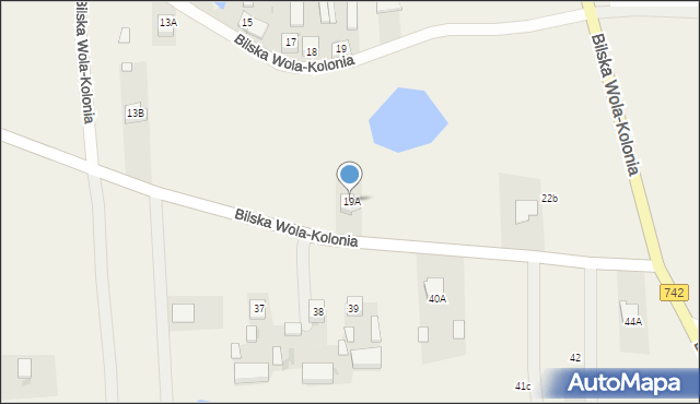 Bilska Wola-Kolonia, Bilska Wola-Kolonia, 19A, mapa Bilska Wola-Kolonia