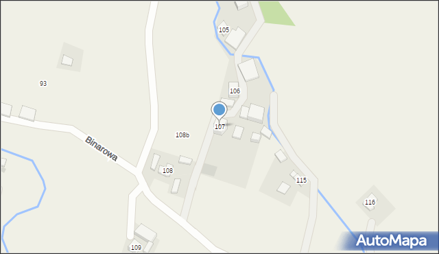 Binarowa, Binarowa, 107, mapa Binarowa