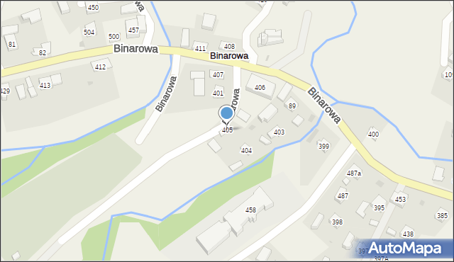 Binarowa, Binarowa, 405, mapa Binarowa