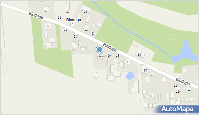 Binduga, Binduga, 20, mapa Binduga