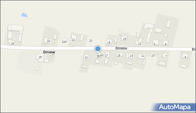 Biniew, Biniew, 19, mapa Biniew