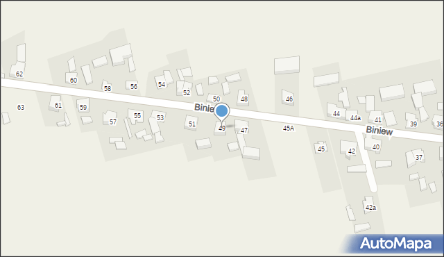 Biniew, Biniew, 49, mapa Biniew