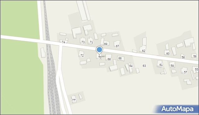 Biniew, Biniew, 70, mapa Biniew