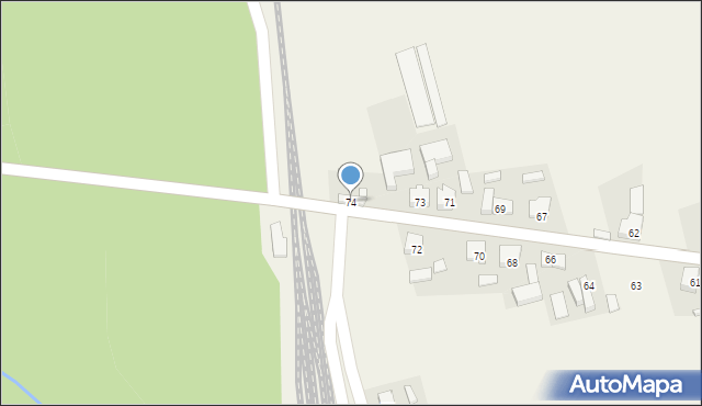 Biniew, Biniew, 74, mapa Biniew