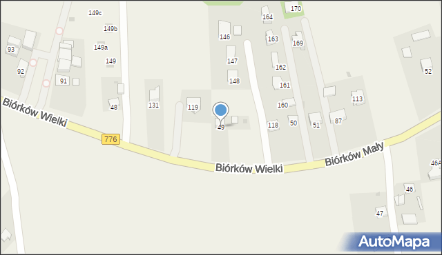 Biórków Mały, Biórków Mały, 49, mapa Biórków Mały