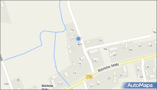 Biórków Mały, Biórków Mały, 76, mapa Biórków Mały