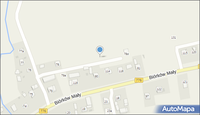 Biórków Mały, Biórków Mały, 78b, mapa Biórków Mały